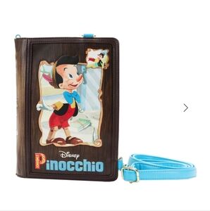 Loungefly NWT Pinocchio Storybook Convertible Backpack & Crossbody Bag